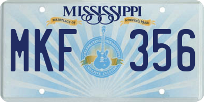 MS license plate MKF356