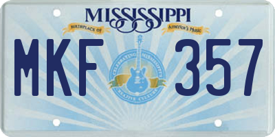 MS license plate MKF357