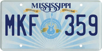 MS license plate MKF359
