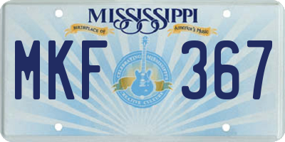 MS license plate MKF367