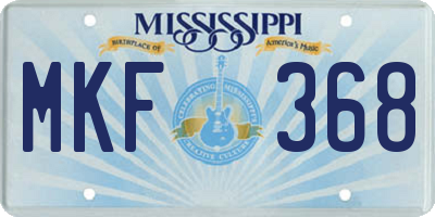 MS license plate MKF368