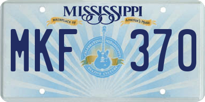 MS license plate MKF370