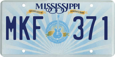 MS license plate MKF371