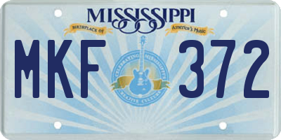 MS license plate MKF372