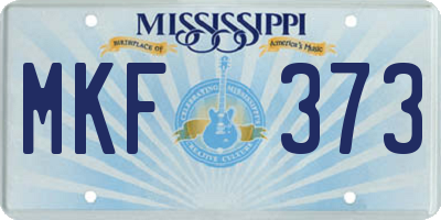 MS license plate MKF373