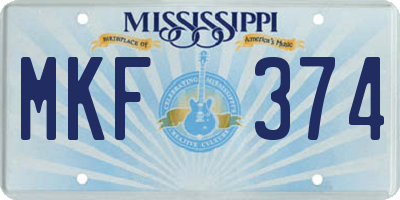 MS license plate MKF374