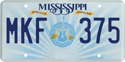 MS license plate MKF375