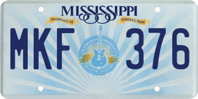 MS license plate MKF376