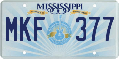MS license plate MKF377