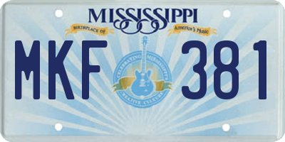 MS license plate MKF381
