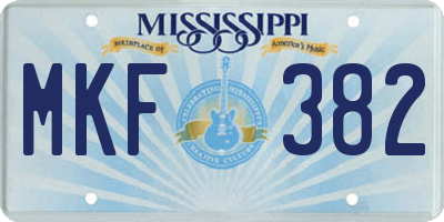 MS license plate MKF382