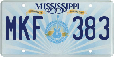 MS license plate MKF383