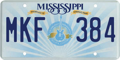 MS license plate MKF384