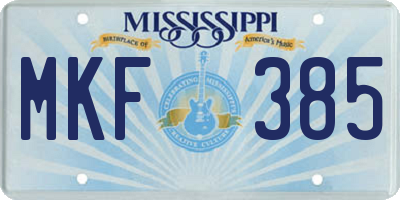 MS license plate MKF385