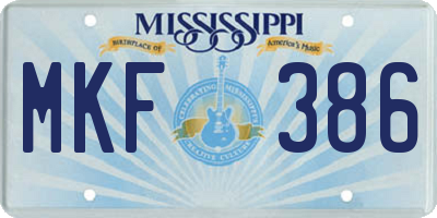 MS license plate MKF386