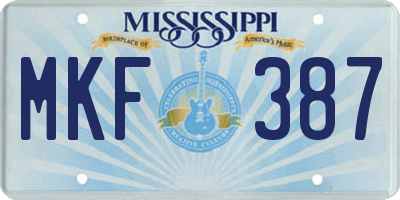 MS license plate MKF387