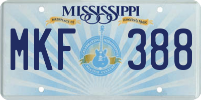 MS license plate MKF388