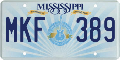 MS license plate MKF389