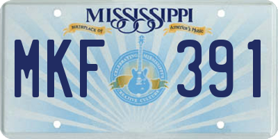 MS license plate MKF391