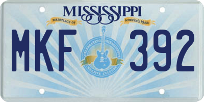 MS license plate MKF392