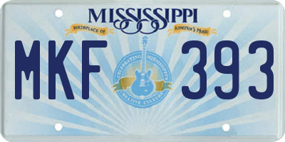 MS license plate MKF393