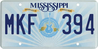 MS license plate MKF394
