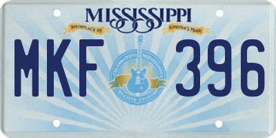 MS license plate MKF396