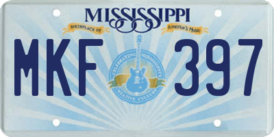 MS license plate MKF397