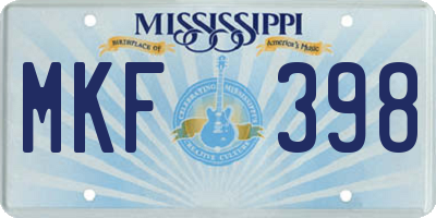 MS license plate MKF398