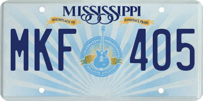 MS license plate MKF405