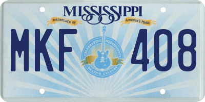 MS license plate MKF408
