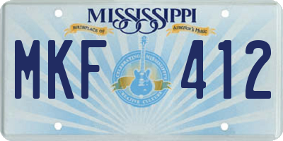 MS license plate MKF412