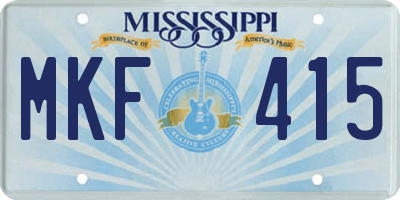 MS license plate MKF415