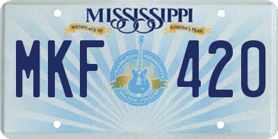 MS license plate MKF420