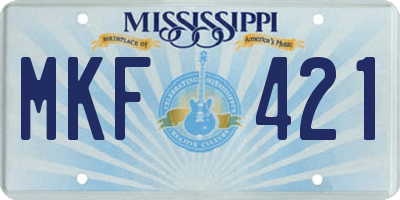 MS license plate MKF421