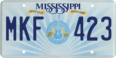 MS license plate MKF423