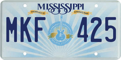 MS license plate MKF425