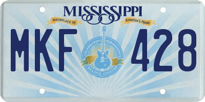 MS license plate MKF428