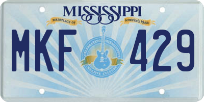 MS license plate MKF429