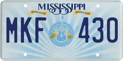 MS license plate MKF430