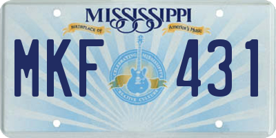 MS license plate MKF431