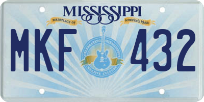 MS license plate MKF432