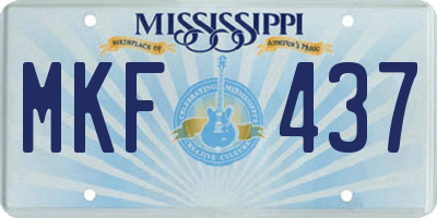MS license plate MKF437