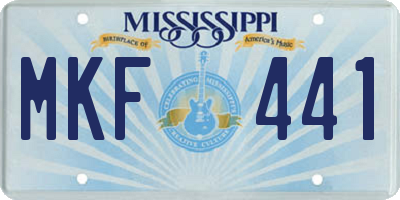 MS license plate MKF441