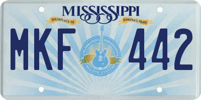 MS license plate MKF442