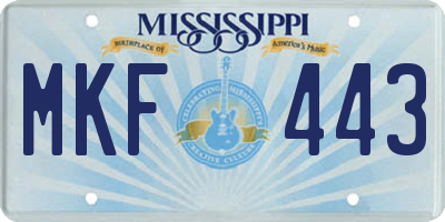 MS license plate MKF443
