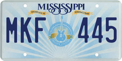 MS license plate MKF445