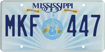 MS license plate MKF447