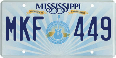 MS license plate MKF449