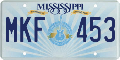 MS license plate MKF453